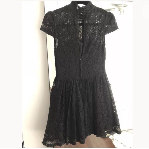 ASOS Women's Black Lace High Neck Prom Dress US4 - Picture 3 of 6
